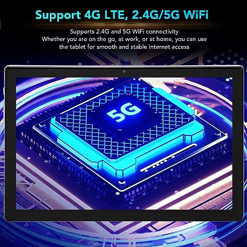 4G LTE 10.1 Inch Tablet, 8GB RAM 256GB ROM, FHD Display 4G LTE Gaming Tablet PC, Octa Core CPU, Dual SIM Dual Standby, for Android 12 (US Plug)