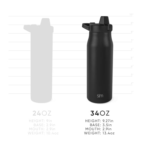 Simple Modern Filtered Water Bottle | Insulated Stainless-Steel Carbon Filter Travel Water Bottles | Reusable for Clean Drinking Water On The Go | 34oz, Almond Birch