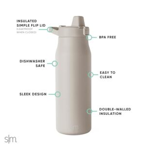 Simple Modern Filtered Water Bottle | Insulated Stainless-Steel Carbon Filter Travel Water Bottles | Reusable for Clean Drinking Water On The Go | 34oz, Almond Birch