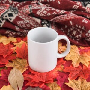 Hyturtle Personalized Fall Highland Cow Maple Leaves Coffee Mug - Birthday Gifts For Cow Lovers - Fall Autumn Decor Gifts For Farmhouse Thanksgiving - Custom Name 11oz White Ceramic Coffee Tea Mug