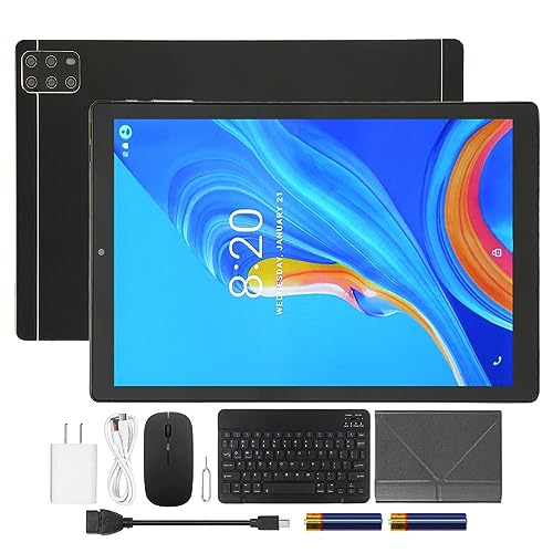 Airshi 10.1 Inch 2 in 1 Tablet, 6GB 128GB HD Tablet 1960x1080 for Study (US Plug)