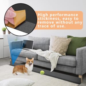 118" Cuttable Under Couch Bed Blocker,Under Sofa Toy Blockers for Pets,Stop Things from Going Under Sofa,King Size Bed and Other Furniture - Hard Surface Floors Only (Black)