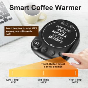 Bsigo Coffee Mug Warmer Candle Mug Warmer for Home & Office, Electric Smart Coffee Warmer for Desk, Beverage Tea Coffee Cup Warmer with 3-Temp Settings, 1-12h Timer Auto Shut Off Portable Warmer Plate