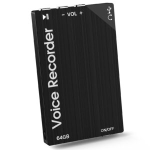chasesun voice recorder - 64gb digital voice recorder 750 hours recording capacity recording device with playback,can be use as mp3 suitable for meetings lectures black 4.5x7x0.7