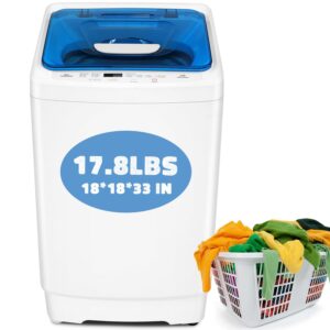 17.8lbs portable washing machine nictemaw 2.4cu.ft portable washer with built-in pump, 8 programs 3 water levels 3 water temps selections washer and dryer combo for apartments rv dorms