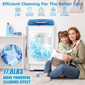 17.8Lbs Portable Washing Machine Nictemaw 2.4Cu.ft Portable Washer with Built-in Pump, 8 Programs 3 Water Levels 3 Water Temps Selections Washer and Dryer Combo for Apartments RV Dorms