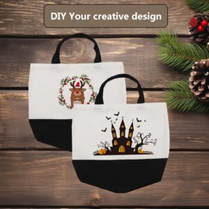 OKBA 5 pcs Sublimation Tote Bags,polyester tote bags for sublimation, blank canvas tote bags for DIY Crafting and Decorating 15 * 18.5 * 4 in