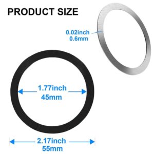 Kinizuxi Mag Safe Ring 360 6Pack,Mag Safe Sticker for Mag Safe Magnet,Universal Magnetic Conversion Kit for iPhone 14/13/12/11/X Series, Galaxy S23/S22/S21/20 and More, Mag Safe Accessories-Black