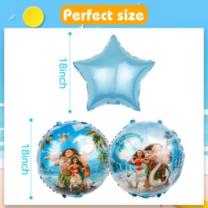 5PCS Moana Foil Balloons, Moana Party Supplies 2th Birthday Balloons, Birthday Party Baby Shower Party Decorations (2th)