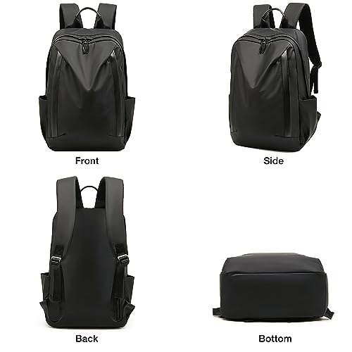 LAORENTOU Men's Laptop Backpack Canvas Backpack for Men Women Travel Backpack Bookbag Lightweight (02 Black)