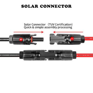 Ansoufien Solar Panel Connector to XT60 Connector Cable 20FT, 10AWG Solar to XT60 Charge Extension Cable XT60 (Plug Female) Cable for RV Folding Solar Panel, Portable Power Station, Solar Generator