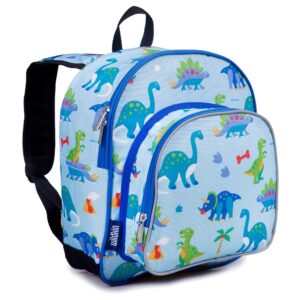 Wildkin Kids Lunch Box, 12 Inch Backpack, 16 Oz Tritan Water Bottle, and Ice Pack Bundle for a Convenient, Refreshing, and Fulfilling Meal All Around (Dinosaur Land)