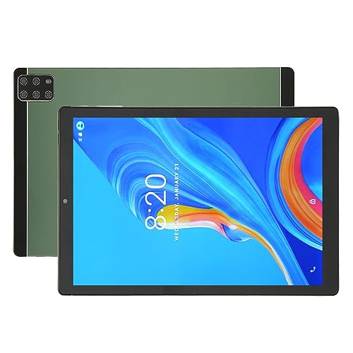 FOLOSAFENAR 2 in 1 Tablet, MT6735 Deca Core 10.1 Inch Tablet 5G WiFi 256GB Expandable with Earphones Keyboard for Work for Android 12 (US Plug)