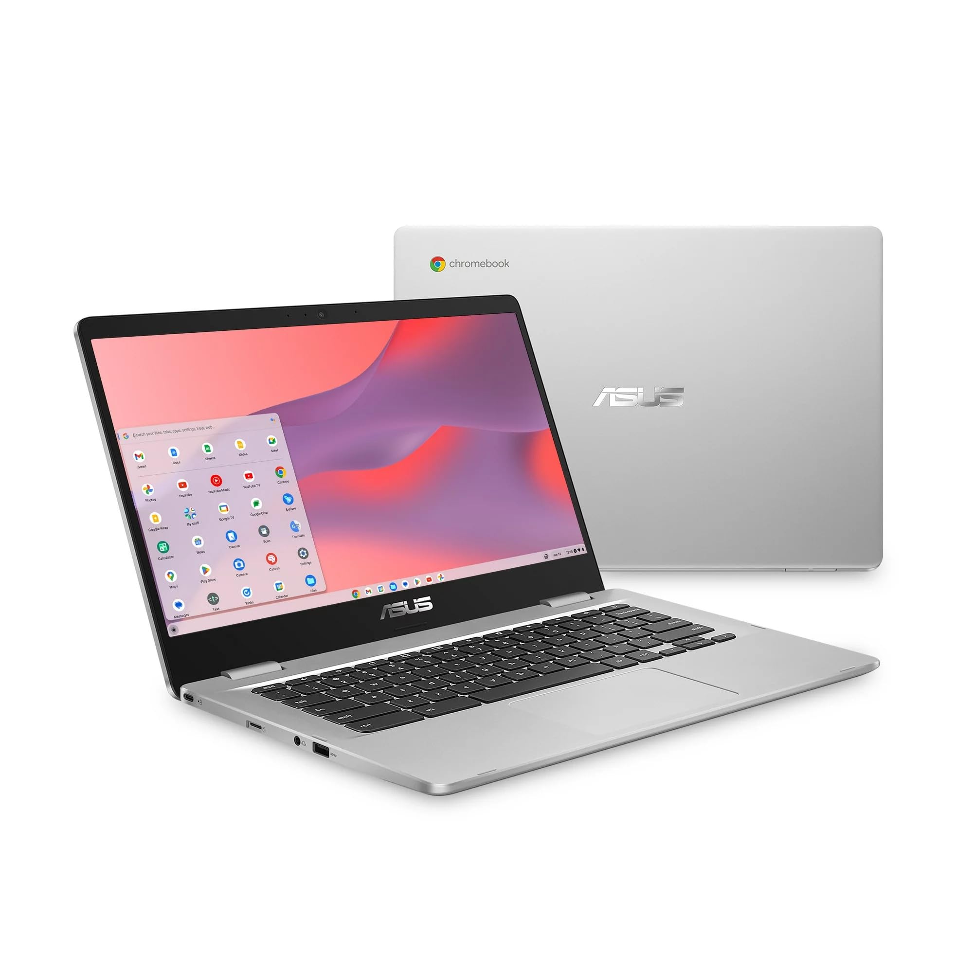 ASUS Flagship Chromebook 14 FHD Student Laptop, Intel Celeron N4020 (2 Core, Up to 2.8GHz), 4GB RAM, 64GB eMMC, Wi-Fi, Webcam, Bluetooth, Zoom Meeting, 10 Hours Battery, Chrome OS, w/GM Accessory