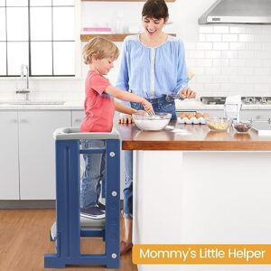 Toddler Tower Height Adjustable Step Stool for Kids Montessori Learning Stool Toddler Kitchen Stool Helper with Dry Erase Board