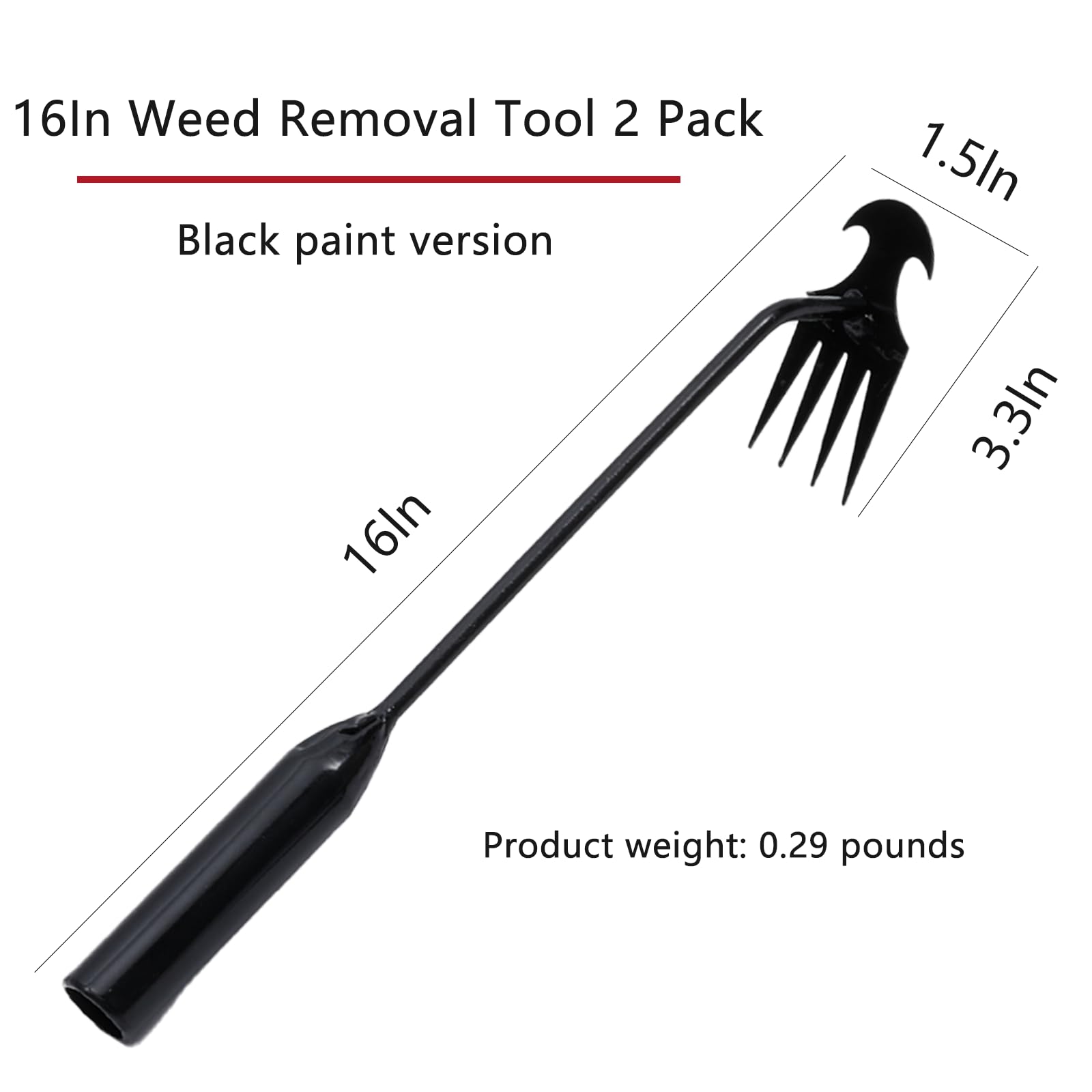 Weed Puller Tool Garden Weed Pulling Tool, Portable Garden Weeder Tool Uprooting Weeding Tool, 4 Teeth Manganese Steel Forged Hand Weeder for Vegetable Gardening Backyard Farm Planting & Weeding