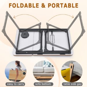 Adjustable Laptop Desk for Bed,Bed Table for Laptop,Laptop Stand for Bed,Lap Desk for Laptop,Foldable Bed Desk for Laptop and Writing,Portable Bed Tray Table with Cup Holder,Laptop Bed Tray Table