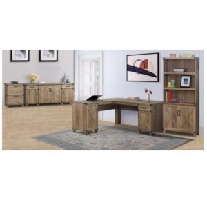 Saint Birch Oxford 4-Door Engineered Wood Credenza File Cabinet in Rustic Oak