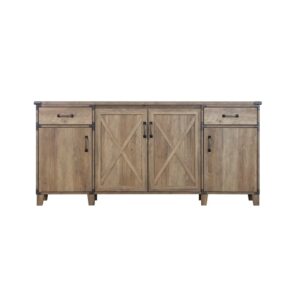 Saint Birch Oxford 4-Door Engineered Wood Credenza File Cabinet in Rustic Oak