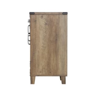 Saint Birch Oxford 4-Door Engineered Wood Credenza File Cabinet in Rustic Oak