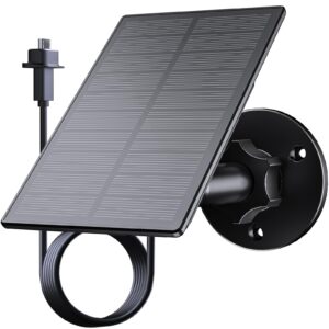 solar panel for blink camera outdoor, outdoor camera solar panel with battery compatible with blink outdoor (3rd gen) and blink xt xt2 camera, waterproof rubber plug, 9.8ft cable, adjustable mount