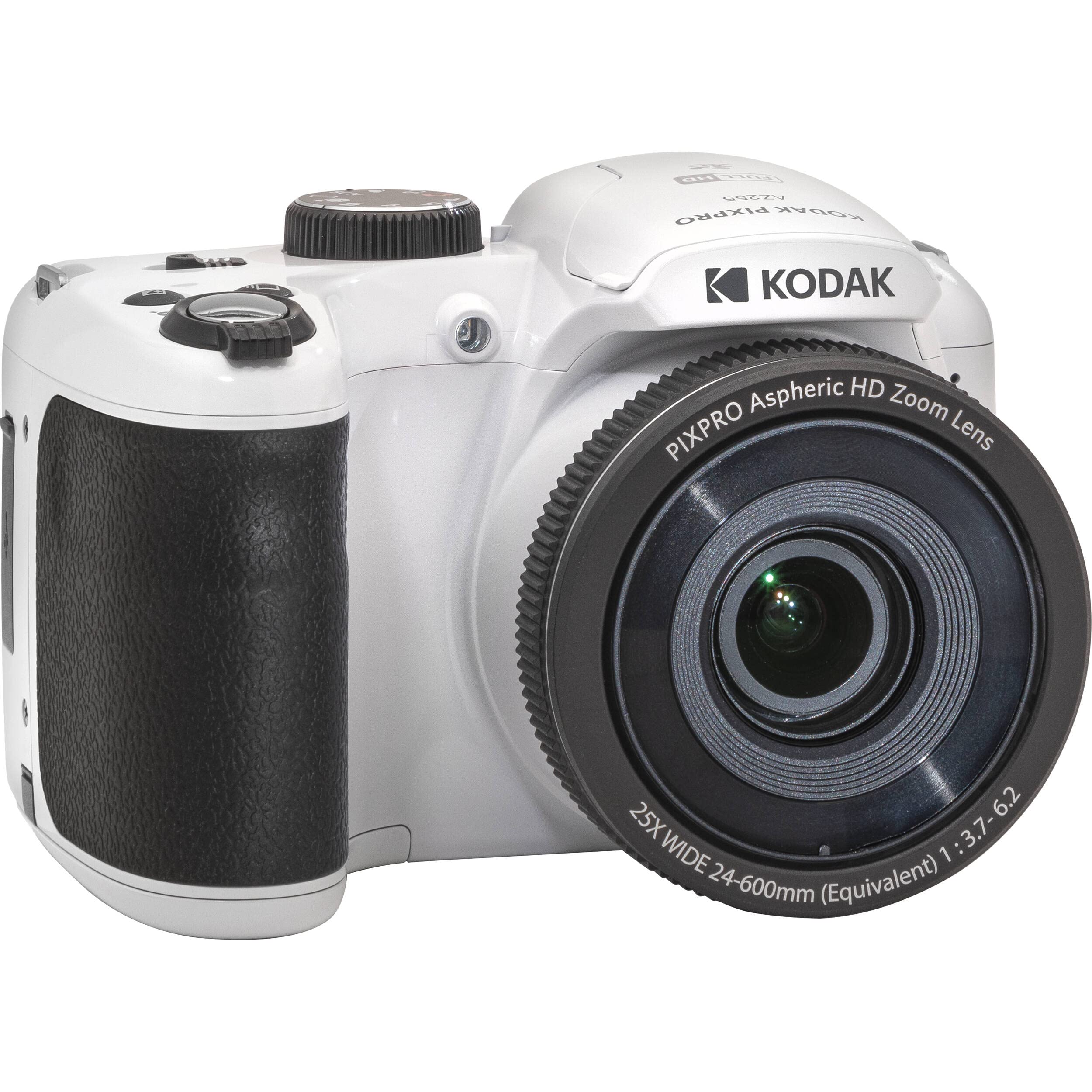 Kodak PIXPRO AZ255 Digital Camera (White) + SanDisk 32GB Ultra UHS-I SDHC Memory Card (2) + Case