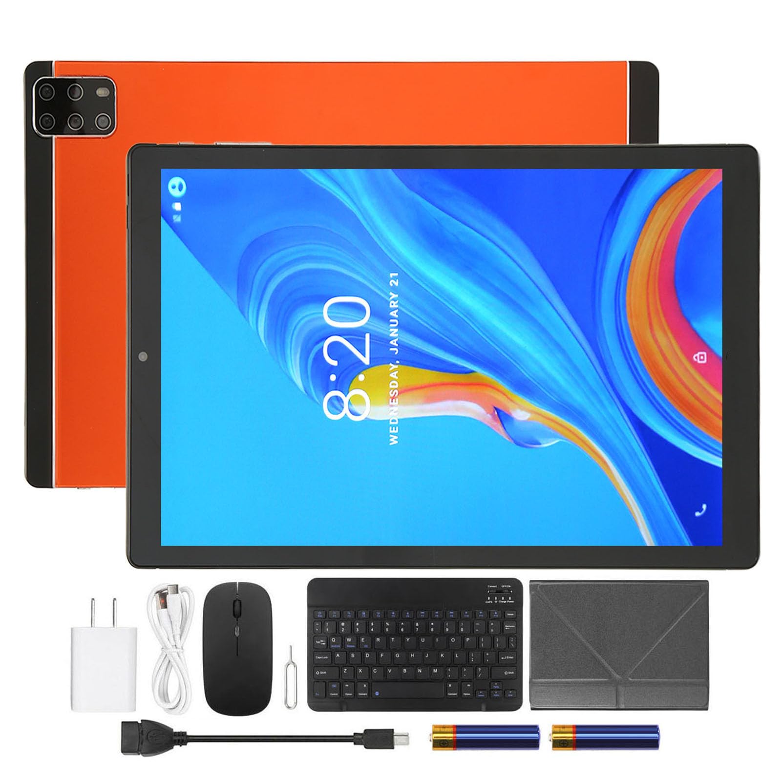 Gaeirt 10.1 Inch 2 in 1 Tablet, US Plug 100‑240V Tablet 1960x1080 MT6735 Deca Core CPU 2MP 5MP Dual Speakers for Study (US Plug)