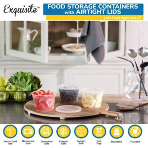 Disposable 16 oz Plastic Containers With Lids - 48 Of Each Containers And Lids - Leak Resistant Containers For Food - Deli Containers - Clear Stackable Containers - Microwave And Freezer Safe