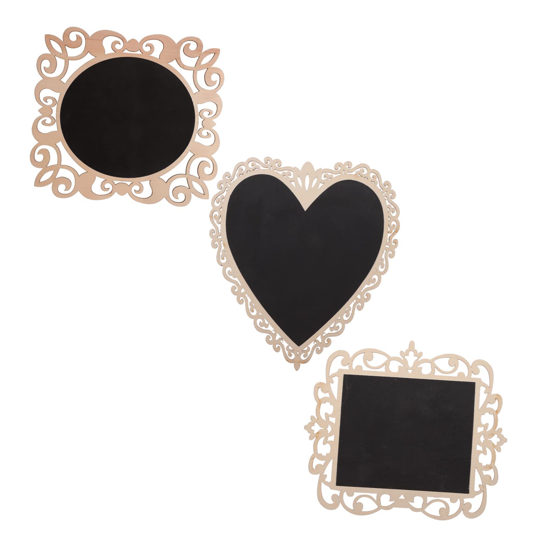 MAGICLULU 3pcs Small Blackboard Pendant Chalkboard Tags Hanging Message Blackboard Table Topper Price Tags Wedding Sign Message Board Sign Wood Tags Pendant Message Board Lip Gloss Wooden