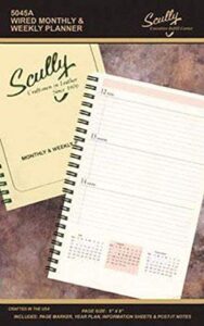 scully leather 2024 wired desk weekly & monthly refill, page size 5 x 8 inch