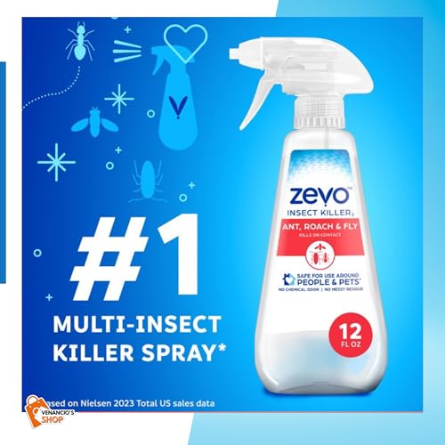 Zevo Instant Action Multi-Insect Catches Ants, Cockroaches and More, Indoor and Outdoor, Bioselective Pets + Venancio'sSticker (Total Items 4 | Zevo 12oz (1) + Fruit Trap (2) + (1) Card Protector)