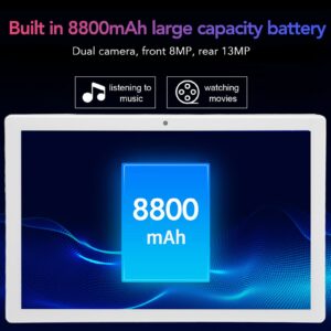 Zopsc P30 10 Inch Tablet, 4GB RAM 32GB ROM, Octa Core CPU, Callable Tablet PC, 2.4G 5G WiFi, 4.2, 5000mAh, 5MP 13MP Camera, Gaming Tablet for Home, Silver (US Plug)