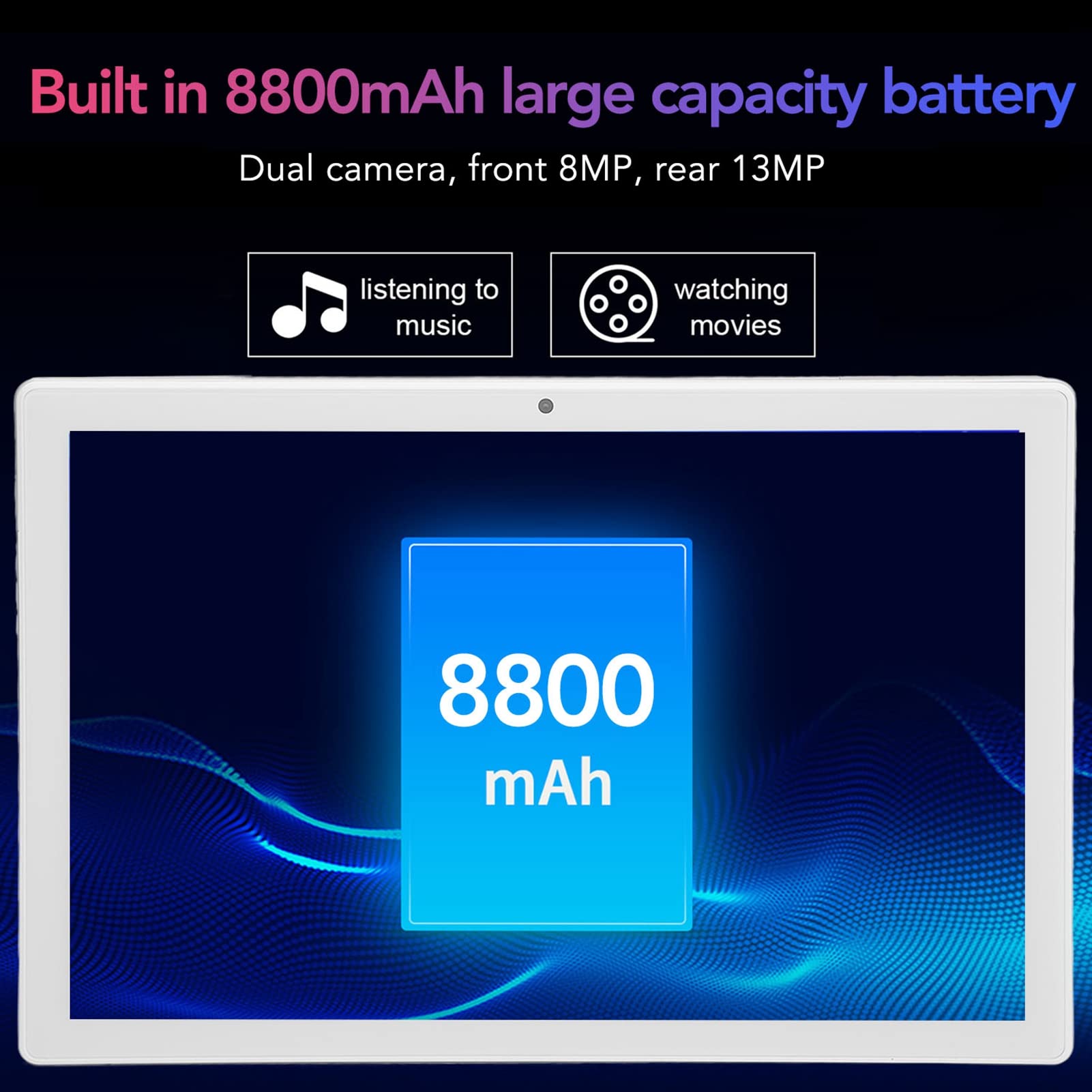 Zopsc P30 10 Inch Tablet, 4GB RAM 32GB ROM, Octa Core CPU, Callable Tablet PC, 2.4G 5G WiFi, 4.2, 5000mAh, 5MP 13MP Camera, Gaming Tablet for Home, Silver (US Plug)