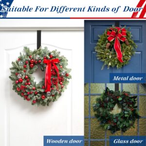 Wreath Hangers for Front Door, 14" Wreath Hanger Door Wreath Hook Over The Door Hanger, Door Wreath Garland Hanger Metal Wreath Holder for Halloween Christmas Front Door Decorations (4 Pack)