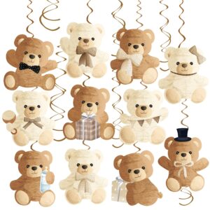 bear hanging swirls teddy bear baby shower decorations 15pcs teddy bear hanging decor cute bear swirls ceiling streamer we can bearly wait party decorations for bear theme baby shower supplies