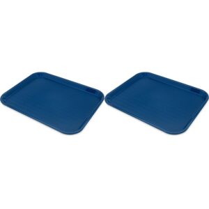 carlisle foodservice products cafe plastic fast food tray, 14" x 18", blue (pack of 2)