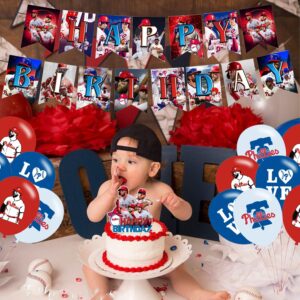 𝓟𝓱𝓲𝓵𝓪𝓭𝓮𝓵𝓹𝓱𝓲𝓪 𝓟𝓱𝓲𝓵𝓵𝓲𝓮𝓼 Party Decorations,Birthday Party Supplies For 𝓟𝓱𝓲𝓵𝓪𝓭𝓮𝓵𝓹𝓱𝓲𝓪 Baseball Party Supplies Includes Happy Birthday Banner, Balloons, Cupcake Toppers, Cake Topper for Baseball Fans