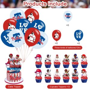 𝓟𝓱𝓲𝓵𝓪𝓭𝓮𝓵𝓹𝓱𝓲𝓪 𝓟𝓱𝓲𝓵𝓵𝓲𝓮𝓼 Party Decorations,Birthday Party Supplies For 𝓟𝓱𝓲𝓵𝓪𝓭𝓮𝓵𝓹𝓱𝓲𝓪 Baseball Party Supplies Includes Happy Birthday Banner, Balloons, Cupcake Toppers, Cake Topper for Baseball Fans