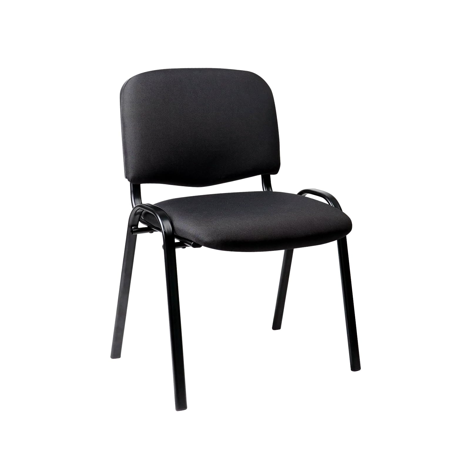 CLATINA Stackable Waiting Room Chairs Fabric Black Reception Chair Metal with Thickened Seat Back Cushion for Waiting Conference Room Guest Chairs(1 Pack)