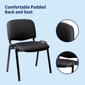 CLATINA Stackable Waiting Room Chairs Fabric Black Reception Chair Metal with Thickened Seat Back Cushion for Waiting Conference Room Guest Chairs(1 Pack)