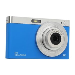 4k digital camera, 4k lightweight ultra hd digital camera, portable retro camera compact vlog beauty filter camera, for travel vlogging (blue)