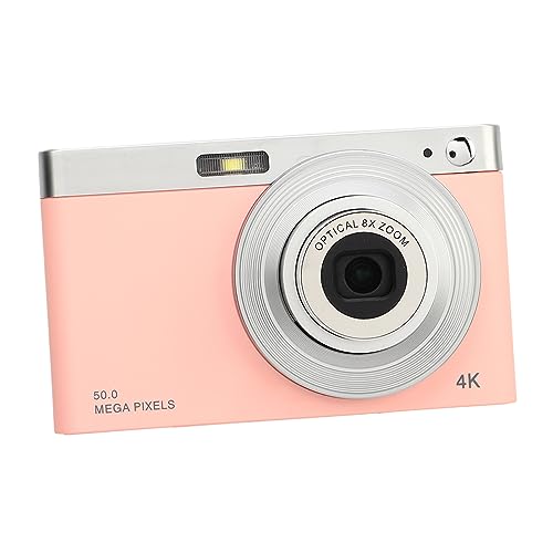 4K Digital Camera, 4K Lightweight Ultra HD Digital Camera, Portable Retro Camera Compact vlog Beauty Filter Camera, for Travel Vlogging (Pink)