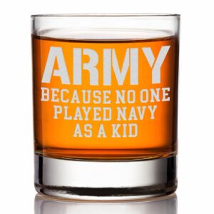 lucy engraving funny us army whiskey glass - engraved military gifts for dad - 11 oz rock glass