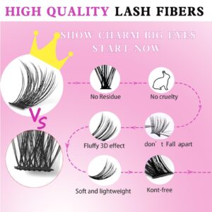 Volume Lash Clusters DIY Lash Extension Kit 300pcs Individual Lashes Kit D Curl Eyelashes Clusters With Bond and Seal 30D 40D 9mm-16mm for Self Application ，by Zovimi (30D+40D Lash Extension Kit)