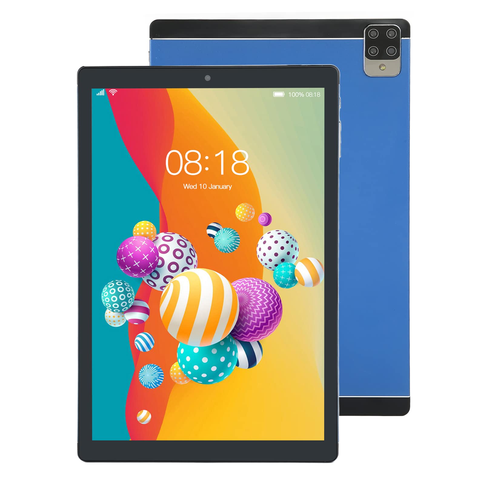 Fydun 128GB Tablet 10.1, 10 Core CPU 8800mAh Dual Tablet 6gb Inch Blue 6GB 128 gb 6 Band 5G WiFi Type C MT6592 100‑240V EU Plug