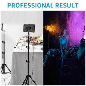 Hagibis Studio LED Video Light Kit - 9 Color Filters, Adjustable Tripod, for Photo Video Streaming