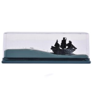 Littryee Cruise Ship Fluid Drift Bottle, 1/2PCS Unsinkable Acrylic Boat in Box, Titanic Cruise Ship Model Toys, Floating Black Pearl Boat Ornament, for Desktop, Car, Home Decor & Gifts