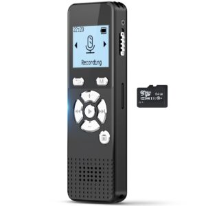 digital voice activated recorder with playback - 72gb audio recording device with 5300 hours recording time - sound tape recorder listening devices for lecture with usb microphone password