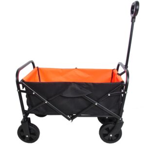 hjrtflxc folding cart that does not need to be assembled station wagon, grocery cart (black+blue mini cart)