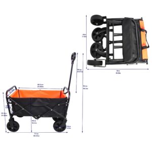 HJRTFLXC Folding cart That Does not Need to be Assembled Station Wagon, Grocery cart (Black+Blue Mini cart)